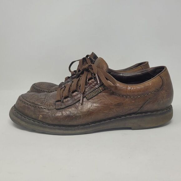 Mephisto Shoes Mens 13 Brown Leather Oxford Textured - Picture 5 of 10